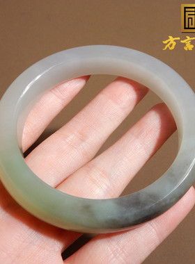 青海料烟紫带翠三色54mm正装手镯