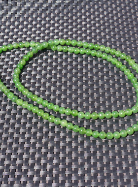 和田玉俄油润细腻正阳绿碧玉手串