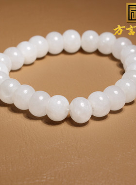 方言和田玉羊脂白玉算盘珠手串