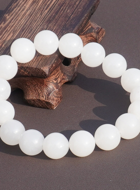 方言青海老坑料高冰温润白玉手串