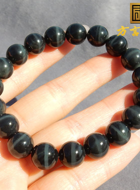 亏麻了方言和田玉精品巨漏意境一线天青花籽料圆珠10mm手链手串A5