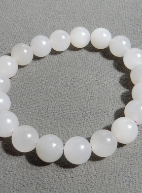 美美哒方言和田玉精品特惠青海老坑料冰底烟紫10mm圆珠手串手链A6