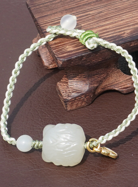 方言青海冰底温润羊脂白玉手串