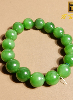 俄罗斯深粉绿猫眼碧玉卡12mm手串