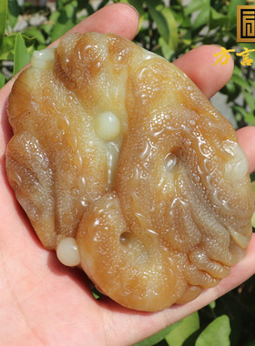 方言和田玉高脂油糯龙行天下摆件