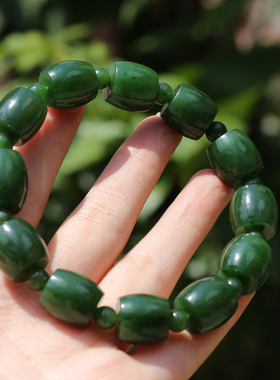俄罗斯老料红皮碧玉13mm直切手串