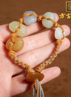 新疆随型黄口白玉糖料多宝手串