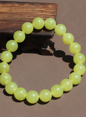 新疆且末糯细腻黄口10mm圆珠手串