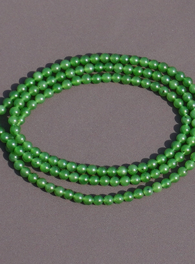 方言和田玉俄料冰底阳绿碧玉项链