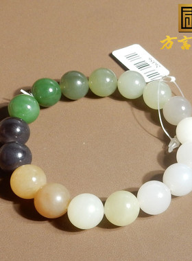 美美哒方言和田玉新疆老坑多宝碧玉黄糖湖水绿手串卡12mm手链A2
