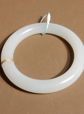 青海老料冰底白玉卡59mm正装手镯