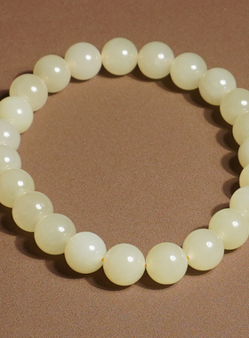 方言和田玉且末细腻蜂蜜水色手串