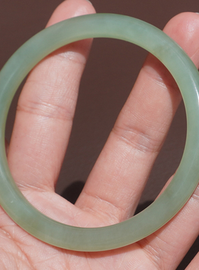 方言和田玉俄料碧玉粉青猫眼手镯