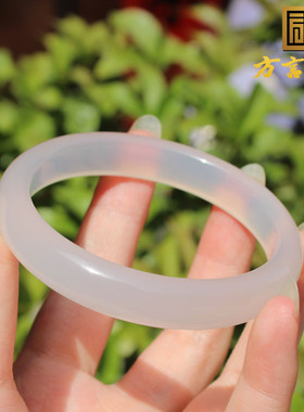 荔枝冻冰种玉髓55mm镶金槟手镯