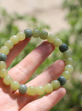 新疆且末料蓝皮黄口8mm老型手串