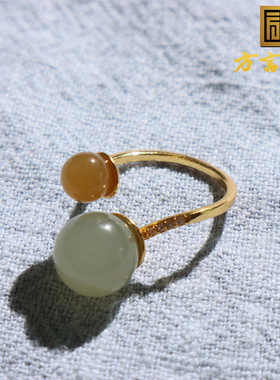 惊呆了方言和田玉特色精品佩戴级青海老坑料多宝银镶戒指手饰O