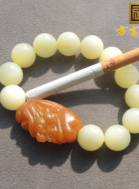 方言黄玉籽料独颗籽料罗汉头猫眼