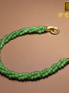 碧玉冰底阳绿色卡4mm多圈手串