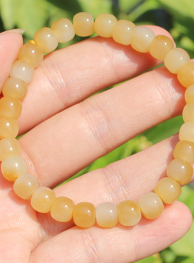 方言和田玉且末料粉糖白玉手串