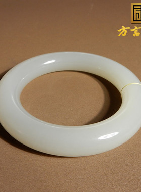 重量级方言和田玉特色青海料淡烟紫温柔细腻内径55mm正装手镯A5