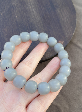 青海料肉底烟紫色12mm老型珠手链