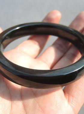 美哭了方言和田玉老熟新疆塔县塔青黑羊脂油润细腻61mm精美手镯S