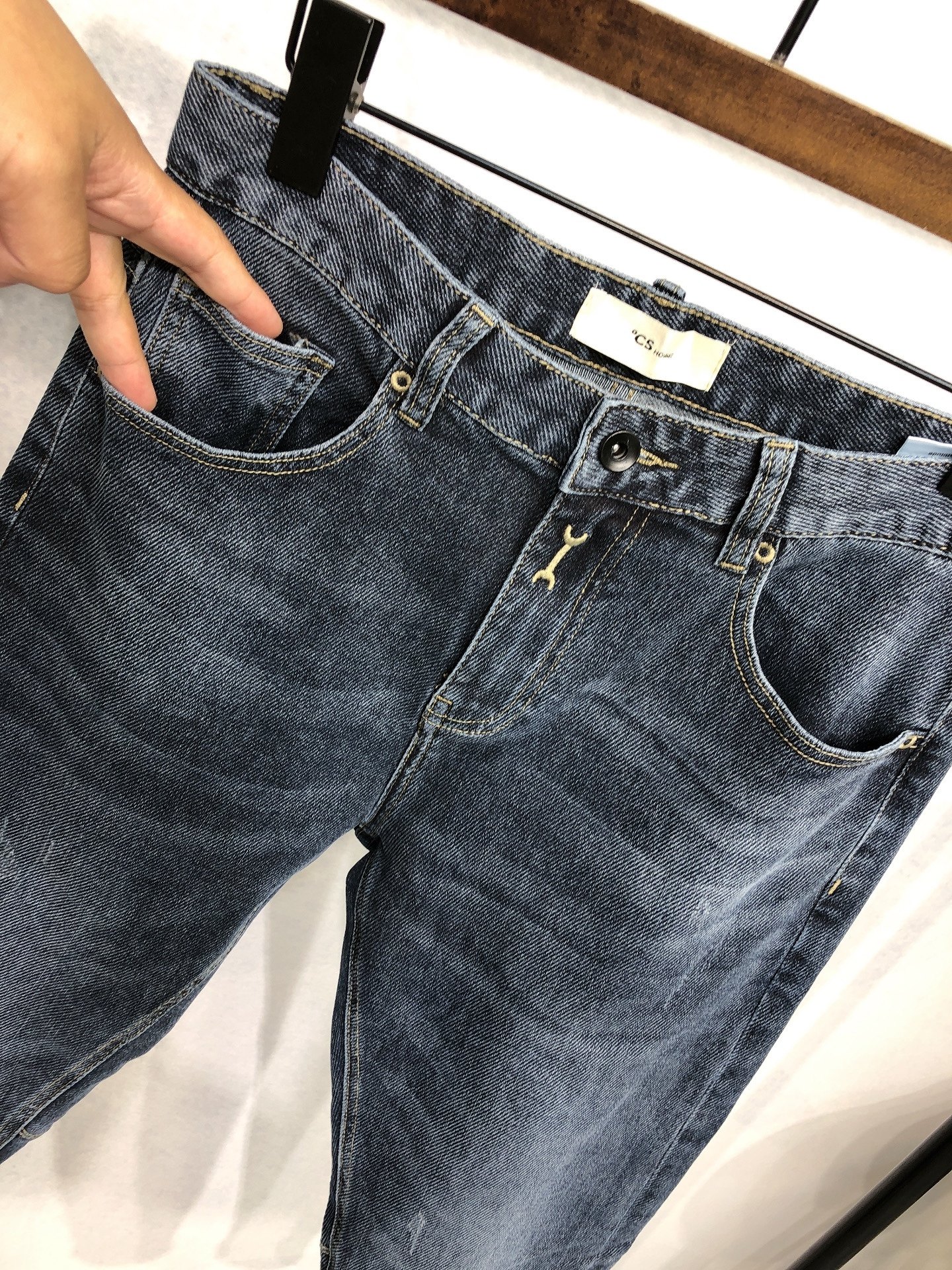 秋冬新款水洗蓝牛仔裤男九分裤修身小脚显瘦裤脚拉链青年百搭裤子,淘宝优惠券,粉丝福利购,淘宝优惠卷