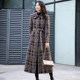 清仓2024秋冬新款毛呢大衣女赫本风格子貂绒长款过膝大衣女时尚厚