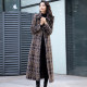 清仓2024秋冬新款毛呢大衣女赫本风格子貂绒长款过膝大衣女时尚厚