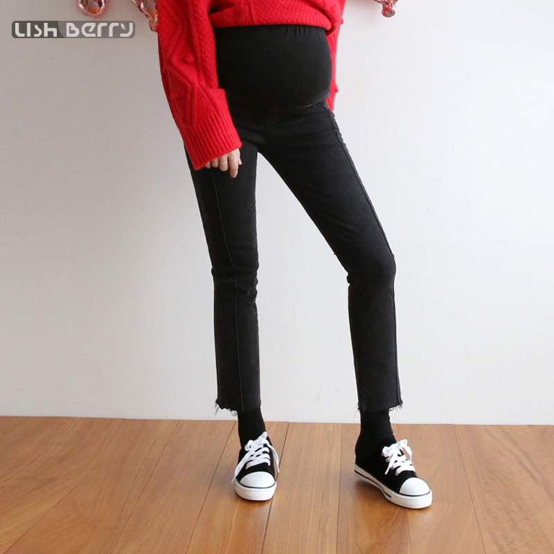 韩国孕妇外穿2020秋冬季新款牛仔裤 lishberry孕妇喇叭裤