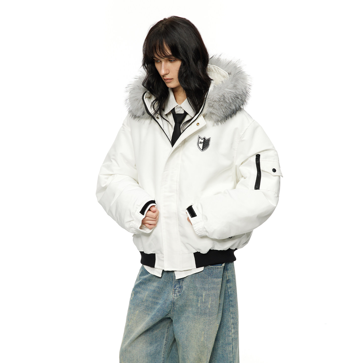 男道美式复古毛领连帽棉服男女2025冬季潮牌情侣保暖加厚棉衣外套,淘宝优惠券,粉丝福利购,淘宝优惠卷