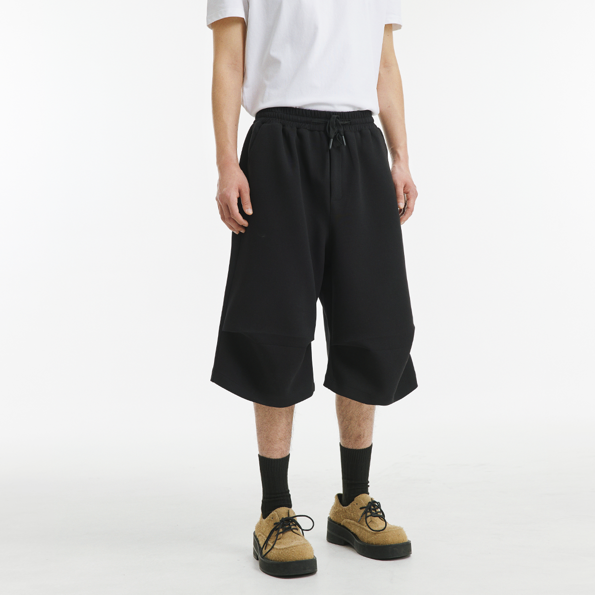 男道美式360G空气层弯刀廓形七分短裤男2025新款宽松休闲裤子潮,淘宝优惠券,粉丝福利购,淘宝优惠卷