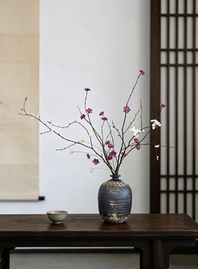 永生花腊梅花干花宋代美学新中式中古禅意侘寂风茶室民宿茶几玄关