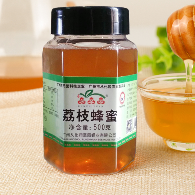 润至园正宗荔枝蜜天然纯农家自产野生土蜂蜜成熟蜂蜜500g1