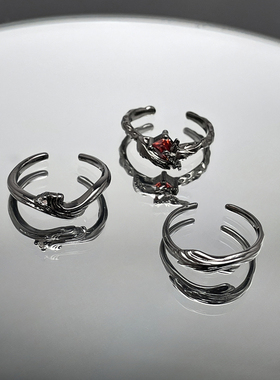 小众暗黑风乌鸦荆棘个性开口戒指女高级感甜酷辣妹时尚朋克食指戒