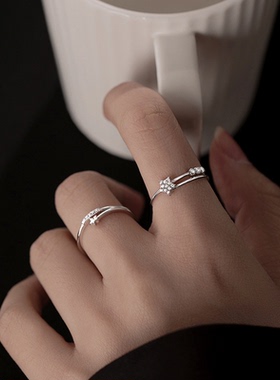 简约星星开口戒指女轻奢高级感小众冷淡风闺蜜食指戒个性百搭指环