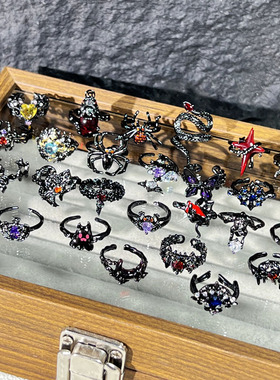 万圣节主题暗黑氛围感幽灵蜘蛛个性戒指无性别风朋克小众潮酷指环