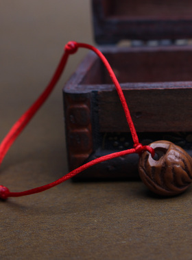 桃木桃篮编织宝宝孕妇红绳手链