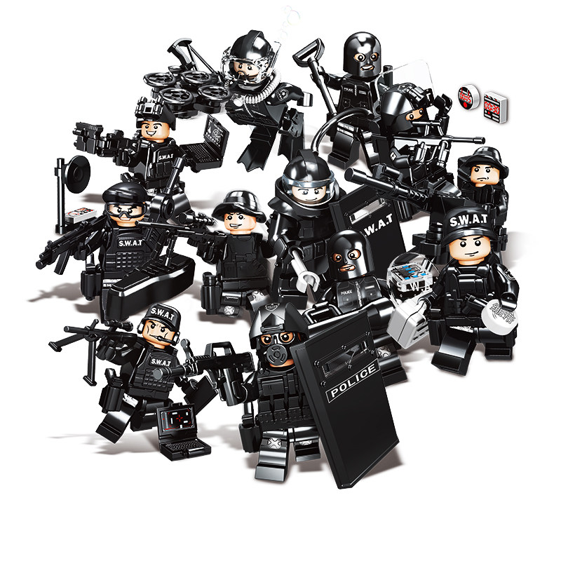 特警人仔积木军事系列全套男孩益智拼装玩具儿童小盒拼图生日礼物,淘宝优惠券,粉丝福利购,淘宝优惠卷
