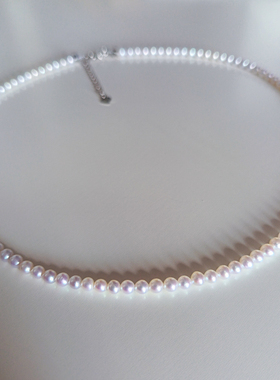 天然淡水AK珍珠925银扣近圆