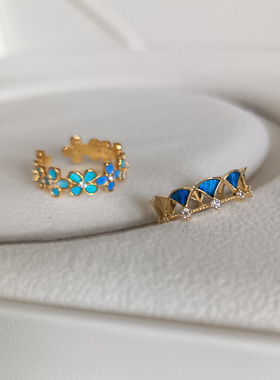 仿点翠孔雀鹦鹉毛戒指