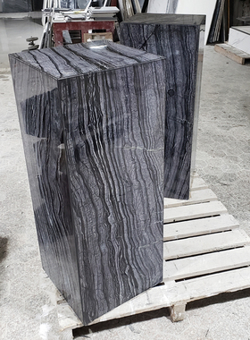 天然古木纹大理石石材底座 雕塑艺术品装饰品摆台 客厅展厅售楼部