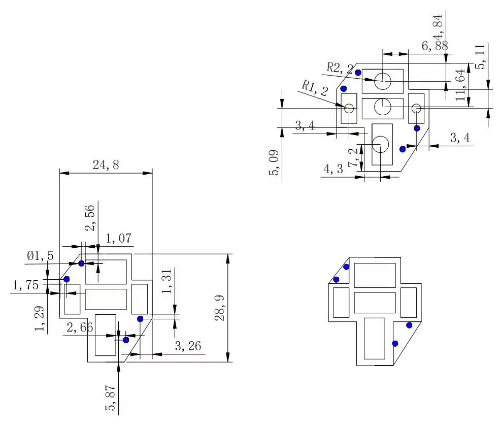 汽车继电器底座20A30A40A70A80A100A 4插5插端子PCB焊接底座