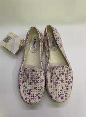 碎花包头平跟白色甜美女凉鞋Women's sandal，两色入，5双包邮