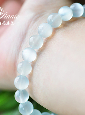 冰种天然白色月光女单奶油体手链
