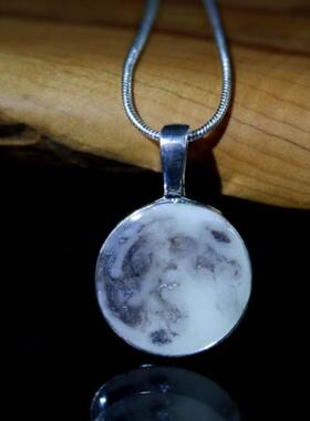 加拿大代购手作手绘发光银项链