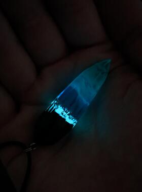 木制树脂箭头北极光夜光角木项链