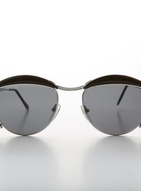 美国代购复古圆形浮雕金属太阳镜