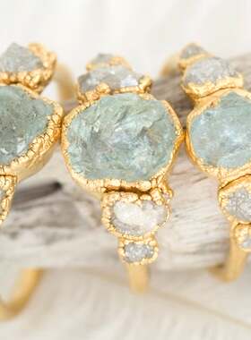 海外代购手作原始海蓝宝石白色