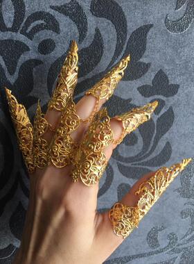 法国代购手作精美金色Fingers
